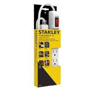 New STANLEY 3FT 6 Outlet Power Strip -  Plug AC Wall On/Off Switch